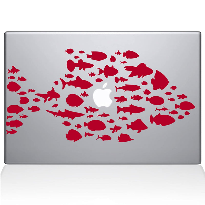 The Decal Guru 0146 Mac 13P Dr Swim With The Fishes Vinyl Sticker 13 Macbook Pro 2015 Older Red