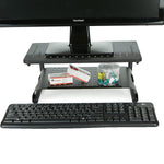 Mind Reader Mon2T Blk Monitor Stand Riser 2 Tier Ventilated Metal For Computer Monitor Laptop Storage For Keyboard Black