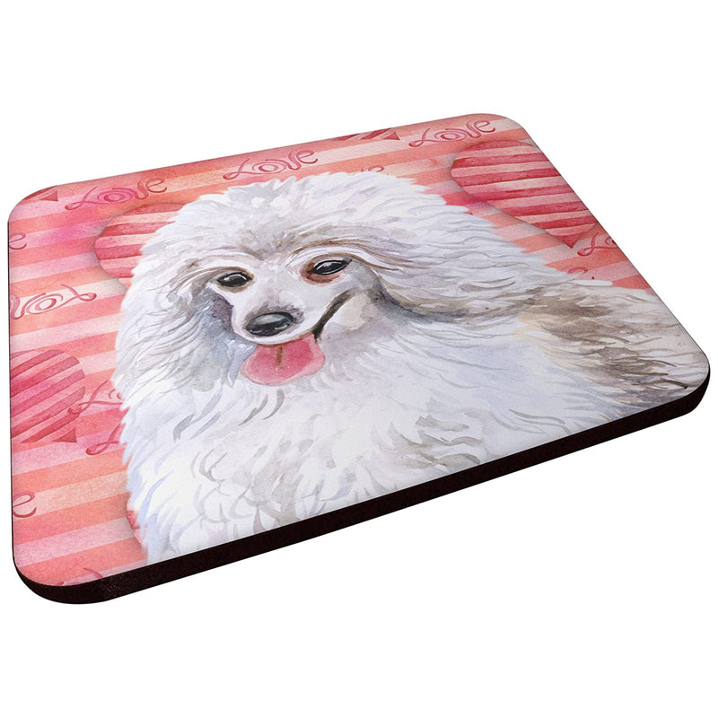 Carolines Treasures Medium White Poodle Love Decorative Coasters Multicolor