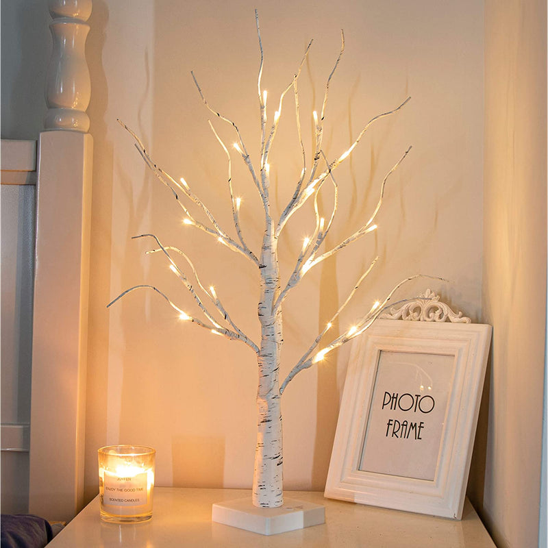 Birch Tree Battery Powered Warm White Led