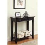 Convenience Concepts American Heritage Hall Table With Drawer And Shelf Black