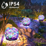 Colored Cracked Glass Solar Globe Lights