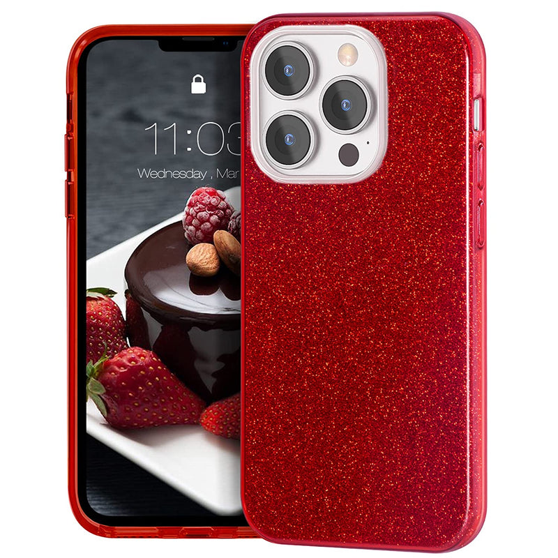 Mateprox Compatible With Iphone 13 Pro Max Case Bling Sparkle Cute Girls Women Protective Cases Cover For Iphone 13 Pro Max 6 7 2021Red