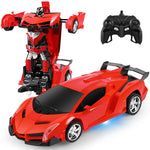 Remote Control Car Toy For 3 8 Year Old Boys 360 Rotating Rc Deformation Robot Car Toy With Transform Robot Rc Car Age 3 4 5 6 7 8 12 Years Old For Kids Boys Girls Birthday Gifts Red