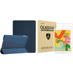 Ipad 10 2 7Th Generation 2019 Case Slim Stand Hard Case Navy Bundle With 2 Pack Ipad 10 2 7Th Generation Tempered Glass Screen Protectors