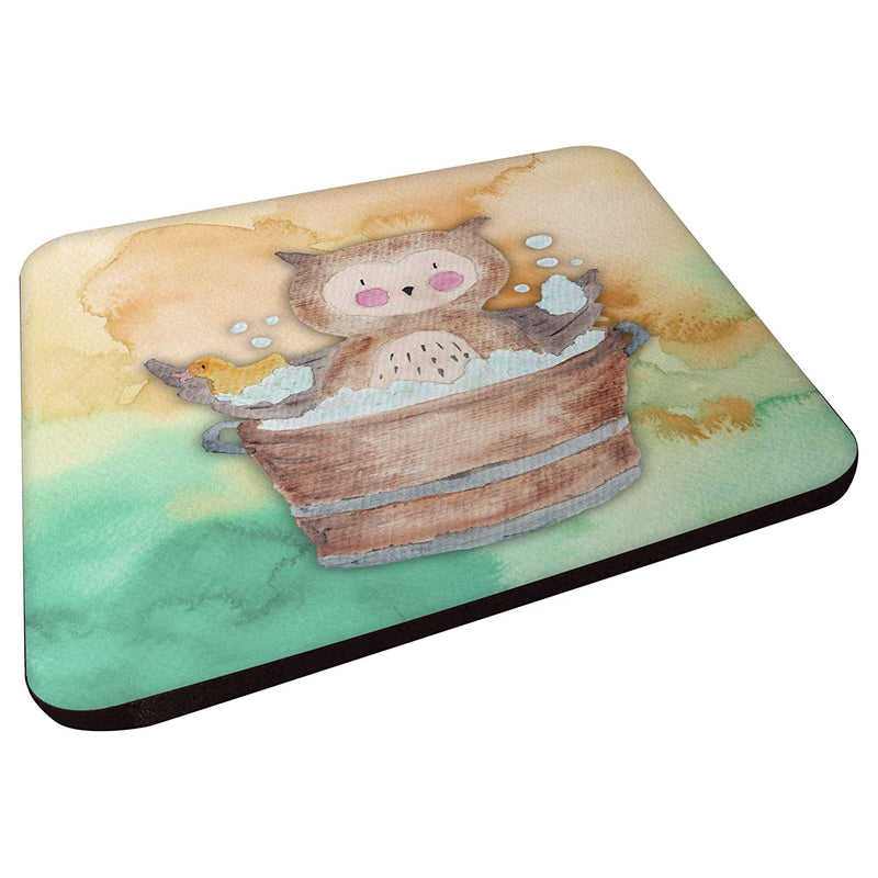 Carolines Treasures Owl Bathing Watercolor Decorative Coasters 3 5 Multicolor