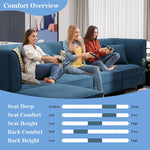 Sofa Couch With Reversible Chaise L Shape
