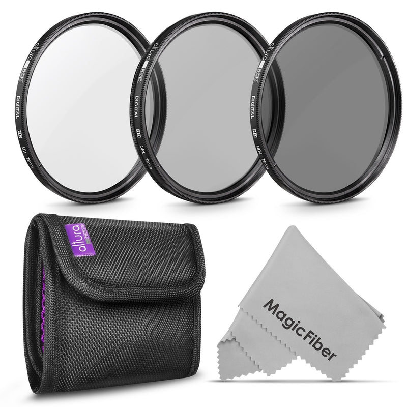 72Mm Altura Photo Professional Photography Filter Kit Uv Cpl Polarizer Neutral Density Nd4 For Camera Lens With 72Mm Filter Thread Filter Pouch