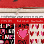 Happy Valentines Day Pillow Cover Heart Love Pillow Case Set Of 4