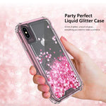 Galaxy A30 A20 Case Hard Clear Glitter Bling Sparkle Flowing Liquid Heavy Duty Shockproof Rugged Protective Bling Girls Women Compatible Cases For Samsung Galaxy A20 A30 A205U Pink