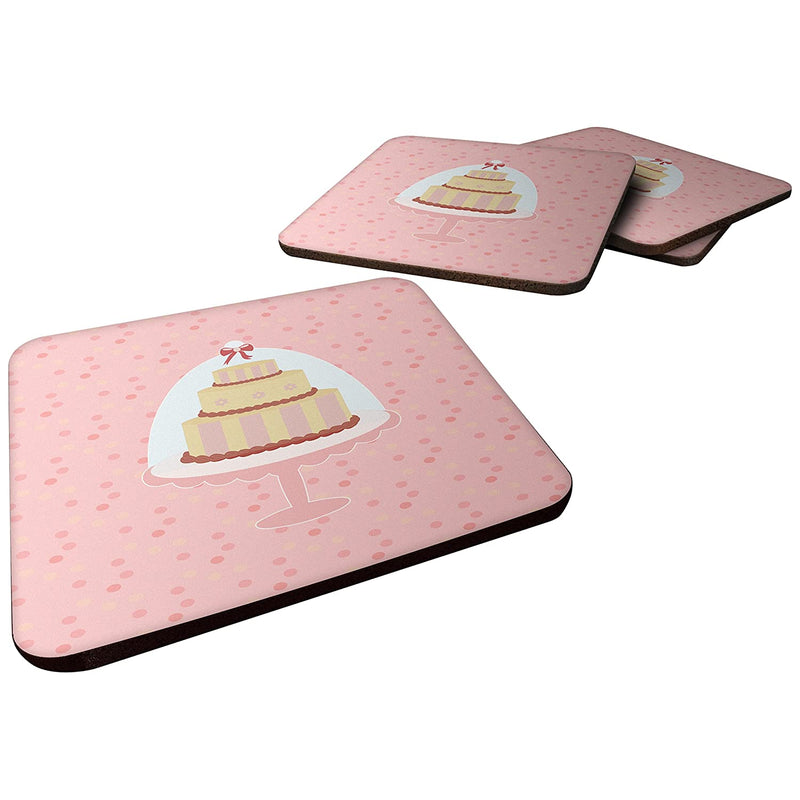 Carolines Treasures Cake 3 Tier Pink Decorative Coasters 3 5 Multicolor