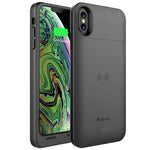 Alpatronix Iphone Xs Max Battery Case Ultra Slim Portable Protective Extended Charger Cover With Qi Wireless Charging Compatible With Iphone Xs Max 6 5 Inch Bxxt Max Matte Black