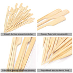 3 5 Inch Bamboo Skewers 100Pcs Food Appetizer Toothpicks Wide Flat Paddle Bamboo Wood Picks For Cocktail Marshmallow Fruit Grilling Drink Bbq Barbecue Yakitori Chicken Fondue Roasting