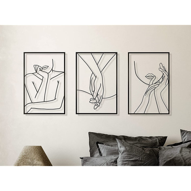 Minimalist Female Body Single Line Metal Wall Art Decor