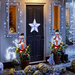 Snowman Christmas Light With Faux Pine Cones