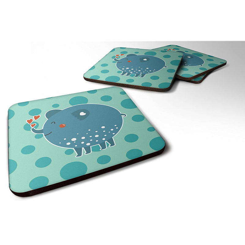 Carolines Treasures Blue Elephant Foam Coaster Set Of 4 3 5 Multicolor
