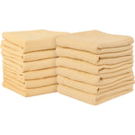 Flour Sack Tea Towels 12 Pack 28 X 28 Inches Ring Spun 100 Cotton Dish Cloths Machine Washable For Cleaning Drying Beige