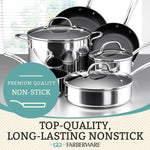 Farberware Millennium Stainless Steel Nonstick Cookware Set 10 Piece Pot And Pan Set Stainless Steel