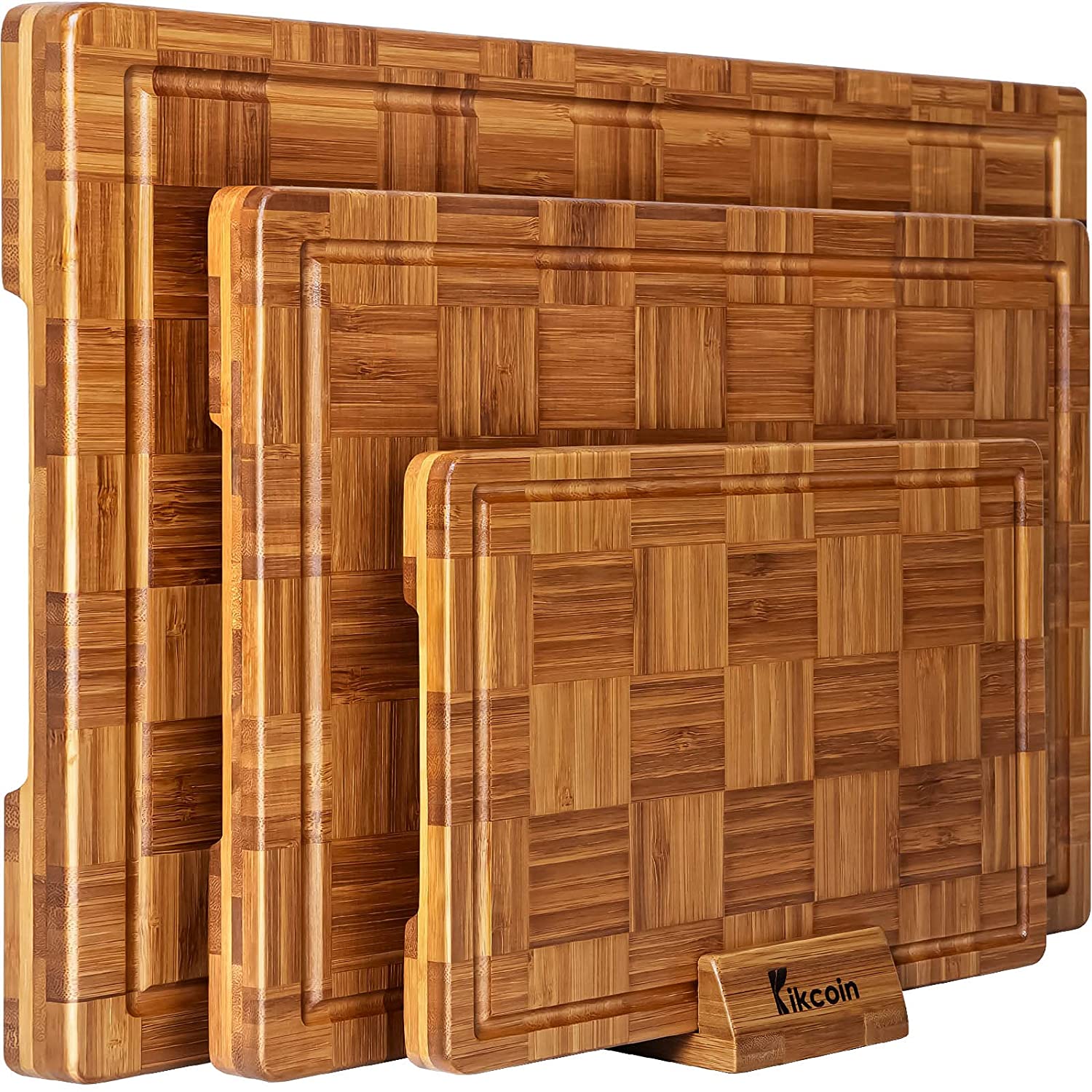 Bamboo Cutting Boards for Kitchen with Juice Groove [Extra-Large] Wood