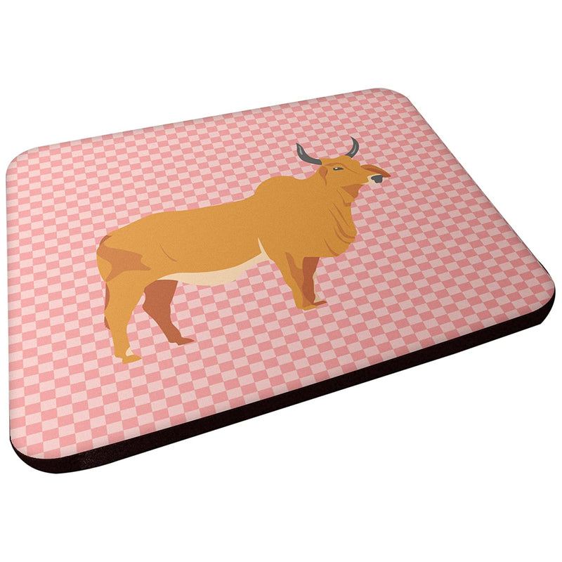 Carolines Treasures Zebu Indicine Cow Pink Check Decorative Coasters 3 5 Multicolor