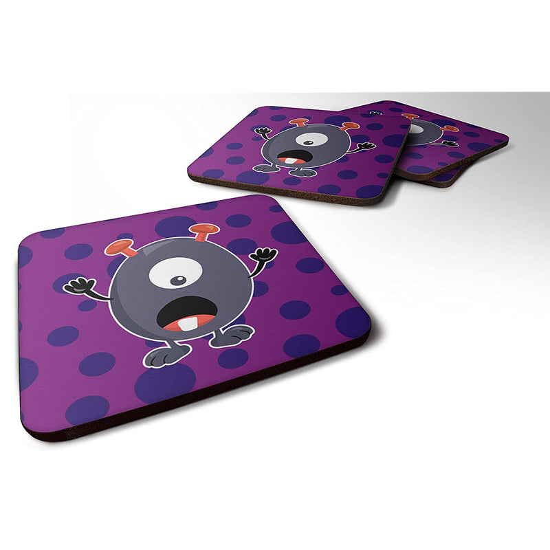 Carolines Treasures Little Monster Grape Gordo Foam Coaster Set Of 4 3 5 Multicolor