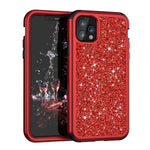 Dteck For Iphone 11 Case 6 1 Inch Glitter Sparkle Bling Case For Girls Women Heavy Duty Hybrid Rugged Shock Absorption Full Body Protective Cover For 6 1 Iphone 11 2019 Release Red
