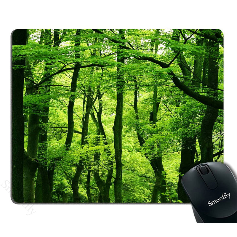 Smooffly Green Forest Mouse Pad Tropical Rainforest Trees Mouse Pad Beautiful Fresh Green Forest Personality Gaming Mouse Pad