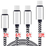 Ailun Usb Type C Cable 3Ft 6Ft 6Ft 10Ft 4Pack High Speed Type C To Usb A Sync Charging Nylon Braided Cable For Galaxy S20 S20 S20Ultra S10 Plus More Devices Silver Blackwhite Not Micro Usb
