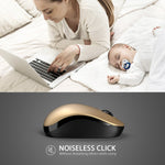 Wireless Mouse With Nano Usb Receiver Seenda Noiseless 2 4G Wireless Mouse Portable Optical Mice Compatible For Macbook Notebook Pc Laptop Computer Black Gold