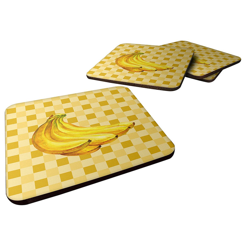 Carolines Treasures Banana Bunch On Basketweave Decorative Coasters 3 5 Multicolor