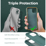 Oxbot Designed For Iphone 13 Case Soft Silicone Tpu Anti Scratch Microfiber Lining Protective Shockproof Full Body Case With 2X Tempered Glass Screen Protector 1X Camera Lens Protector For 13 Green