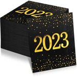 New Years Eve Special 100 Pcs Napkins Black And Gold Napkins Disposable Cocktail Napkins With Gold Foil 3 Ply 5 X 5 Inch