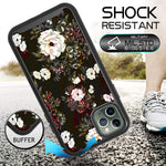 Iphone 11 Pro Max Case With Roses Design Apple Iphone 11 Pro Max Phone Case Hybrid Triple Layer Armor Protective Cover Sturdy Anti Scratch Shockproof Case For Women And Girls Flowers Black