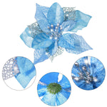 Christmas Glitter Poinsettia Faux Flowers