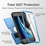 Youmaker 2020 Upgraded Iphone Se 2020 Case Full Body Rugged With Built In Screen Protector Heavy Duty Protection Slim Fit Shockproof Cover For Iphone Se 2020 Case 4 7 Inch 2020 Blue Bk