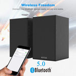 Bookshelf Speakers Powered Bluetooth 5 0 Home Audio Bookshelf Speakers 4 Inch Near Field Speaker With Deep Bass Response Studio Monitor With 2 Auxiliary Line Input 50W Black 2021 Model