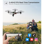X600W Foldable Drone With 1080P Hd Fpv Camera For S Rc Quadcopter For Kids Beginners With Headless Mode Altitude Hold 3D Flip Custom Route And One Key Start