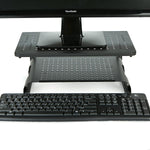 Mind Reader Mon2T Blk Monitor Stand Riser 2 Tier Ventilated Metal For Computer Monitor Laptop Storage For Keyboard Black