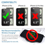 Iphone 11 Pro Liquid Silicone Luxe Wallet Case 5 8 Built In Metal Plate For Magnetic Mounting 2 Card Slots M2L M Series Black W Grey