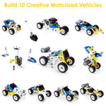 Stem Toys 10 In 1 Educational Building Kit Engineering Building Blocks Battery Operated Construction Toy Gift With Car Sets For Kids Age 5 113 Pcs