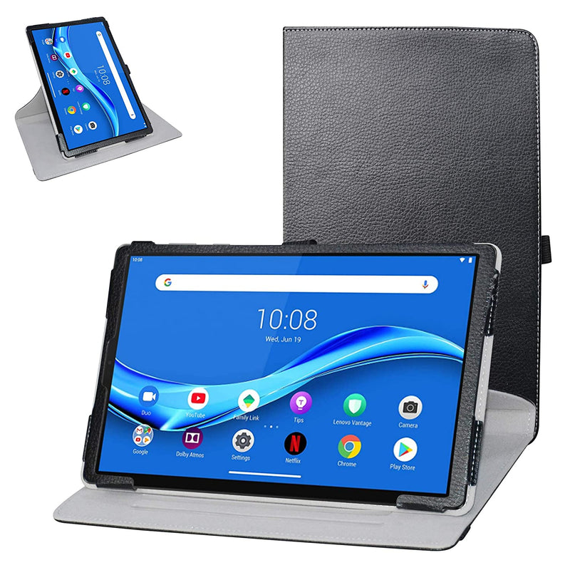 Bige For Lenovo Tab M10 Plus Rotating Case 360 Degree Rotary Stand With Cute Pattern Cover For 10 3 Lenovo Tab M10 Plus Smart Tab M10 Fhd Plus Tb X606F Tablet Black