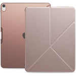 Khomo Horizontal And Vertical Display Stand Capable Cover For Ipad Pro 12 9 Inch Case 3Rd Generation Released 2018 Dual Origami Series See Through Back Rose Gold