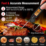 Tp605 Instant Read Meat Thermometer For Cooking Waterproof Digital Food Thermometer With Large Backlit Lcd 180 Foldaway Probe Kitchen Thermometer For Grilling Smoking Candy Making