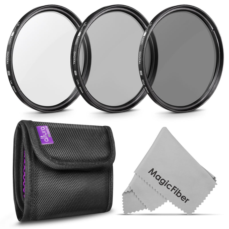 62Mm Altura Photo Professional Photography Filter Kit Uv Cpl Polarizer Neutral Density Nd4 For Camera Lens With 62Mm Filter Thread Filter Pouch