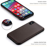 Tasikar Compatible With Iphone Xs Max Case Slim Fit Leather Cover Case Premium Leather And Tpu Design Compatible With Iphone Xs Max Brown