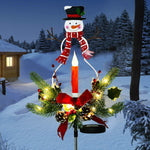 Snowman Christmas Light With Faux Pine Cones