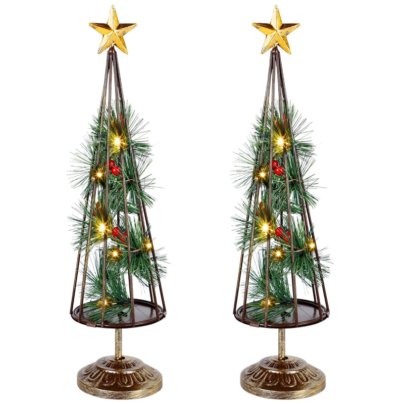 Lighted Christmas Tree With Golden Star