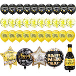 Happy New Year 2023 Balloon Party Decorations 35 Pcs New Years Eve Balloons Party Supplies 12 Inch Latex Balloons Confetti Balloons Set 18 Inch Round Star Champagne Bottle Balloons