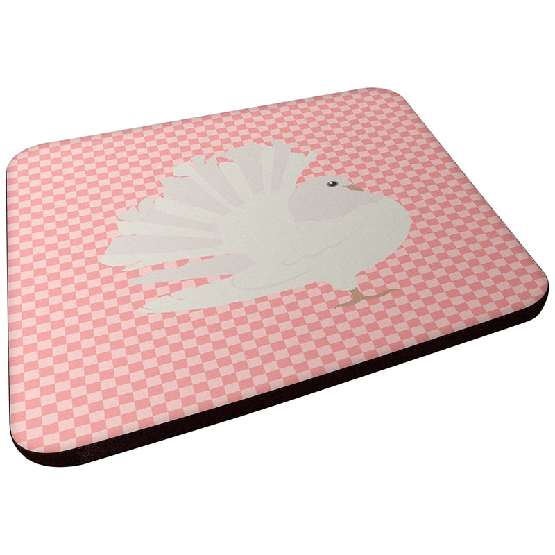 Carolines Treasures Silver Fantail Pigeon Pink Check Decorative Coasters 3 5 Multicolor