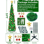 Christmas Tree With Timer 50 Color Lights 30 Ball Ornaments